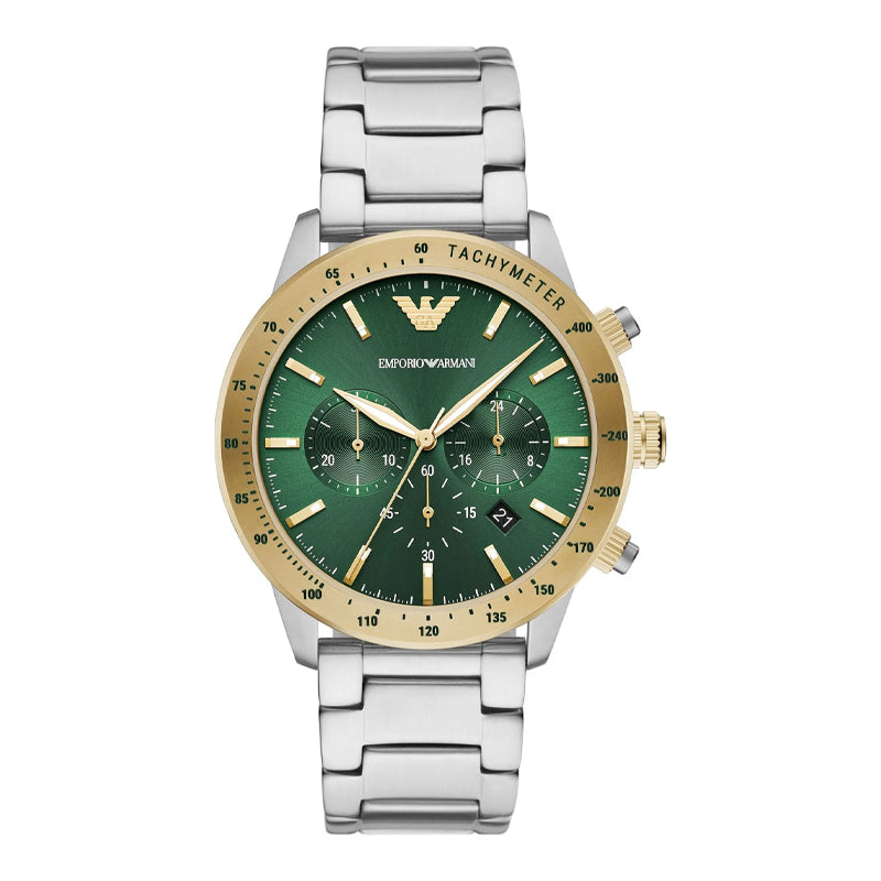 Emporio Armani Men’s Quartz Stainless Steel Green Dial 43mm Watch AR11454