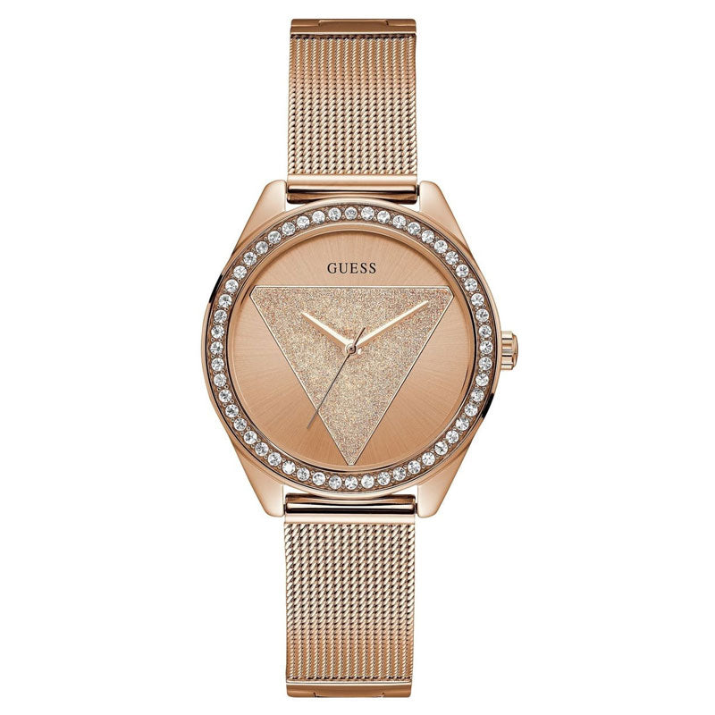 Guess Womens Analogue Classic Quartz Watch with Stainless Steel Strap W1142L4, Rose Gold, Bracelet