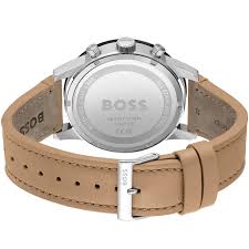 Hugo Boss Men’s Chronograph Quartz Leather Strap Black Dial 44mm Watch 1513964