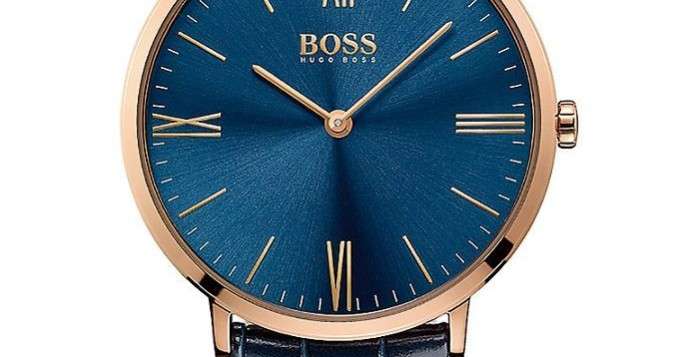 Hugo Boss Men’s Quartz Blue Leather Strap Blue Dial 40mm Watch 1513371