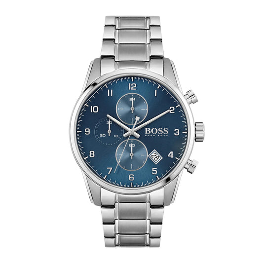 Hugo Boss Men’s Chronograph Quartz Stainless Steel Blue Dial 44mm Watch 1513478