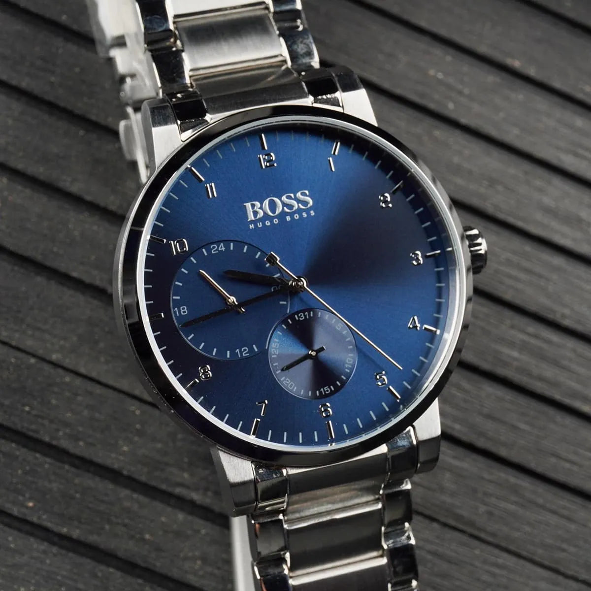 Hugo Boss Men’s Chronograph Quartz Stainless Steel Blue Dial 42mm Watch 1513597