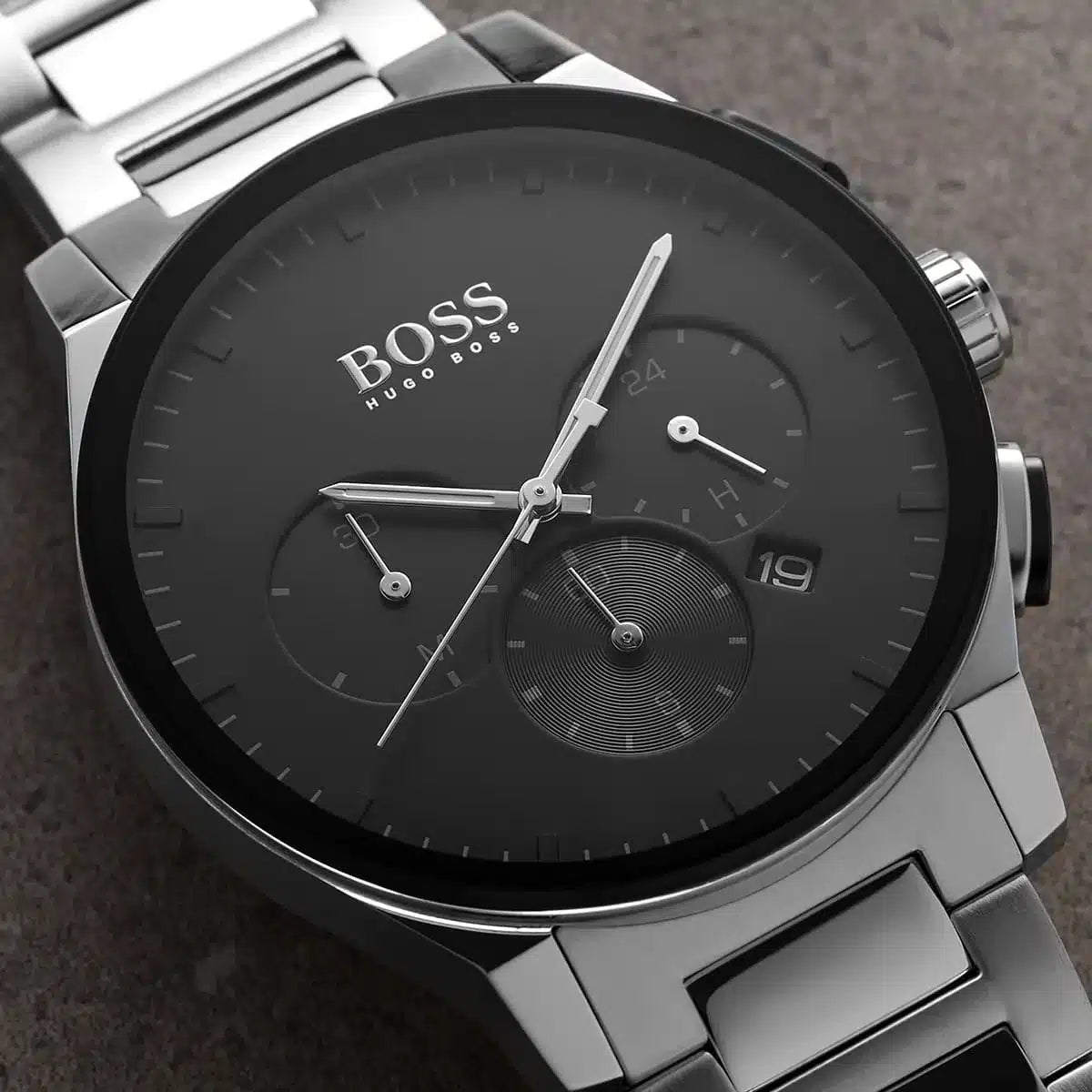 Hugo Boss Men’s Chronograph Quartz Stainless Steel Black Dial 44mm Watch 1513762