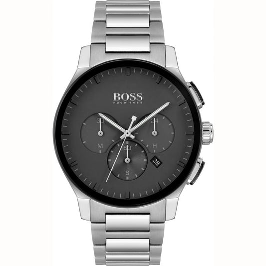 Hugo Boss Men’s Chronograph Quartz Stainless Steel Black Dial 44mm Watch 1513762