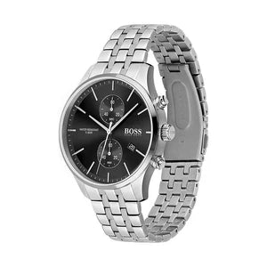 Hugo Boss Men’s Chronograph Quartz Stainless Steel Black Dial 41mm Watch 1513383 Stainless Steel Wrist Watch For Men