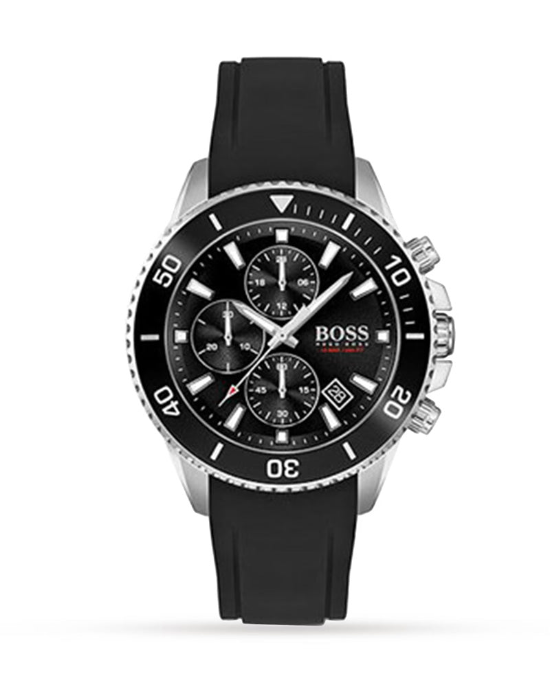 Hugo Boss Men’s Quartz Black Silicone Strap Black Dial 46mm Watch 1513912