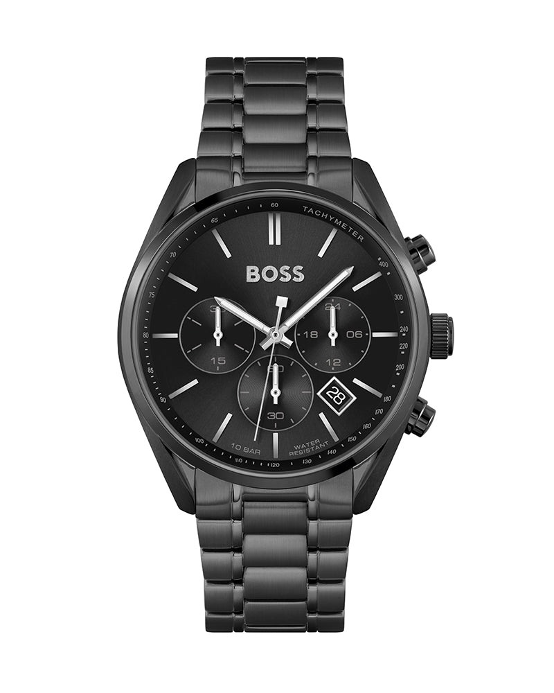 Hugo Boss Men’s Chronograph Quartz Stainless Steel Black Dial 44mm Watch 1513960