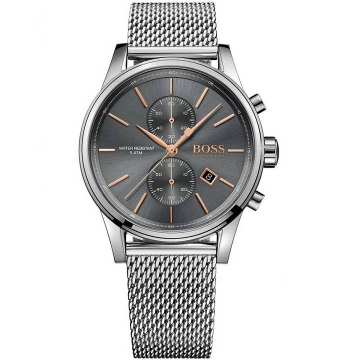 Hugo Boss Men’s Quartz Silver Stainless Steel Grey Dial 40mm Watch 1513440