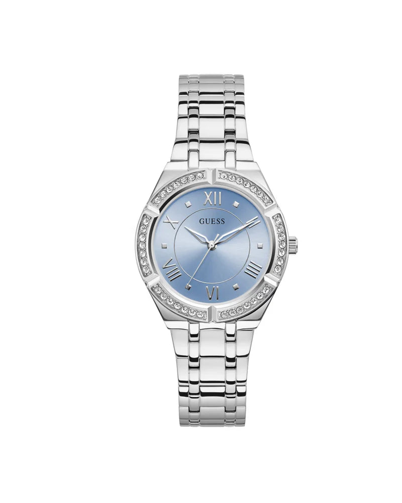 Guess Women’s Quartz Silver Stainless Steel Sky Blue Dial 36mm Watch GW0033L5