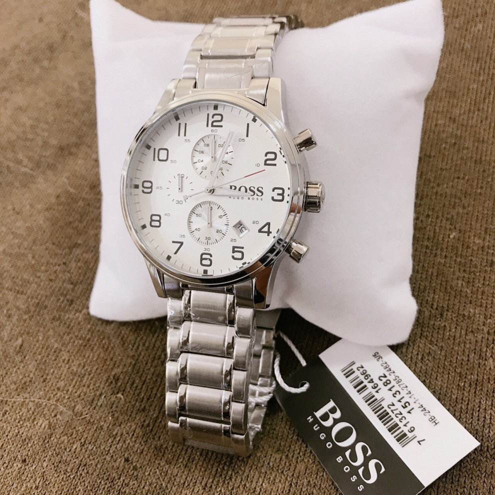 Hugo Boss Men’s Quartz Stainless Steel White Dial 44mm Watch 1513182