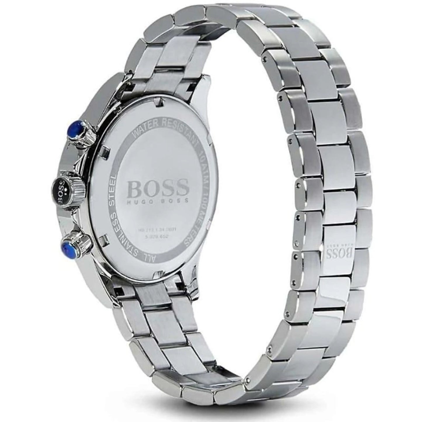 Hugo Boss Men’s Chronograph Quartz Stainless Steel Silver Dial 45mm Watch 1512964