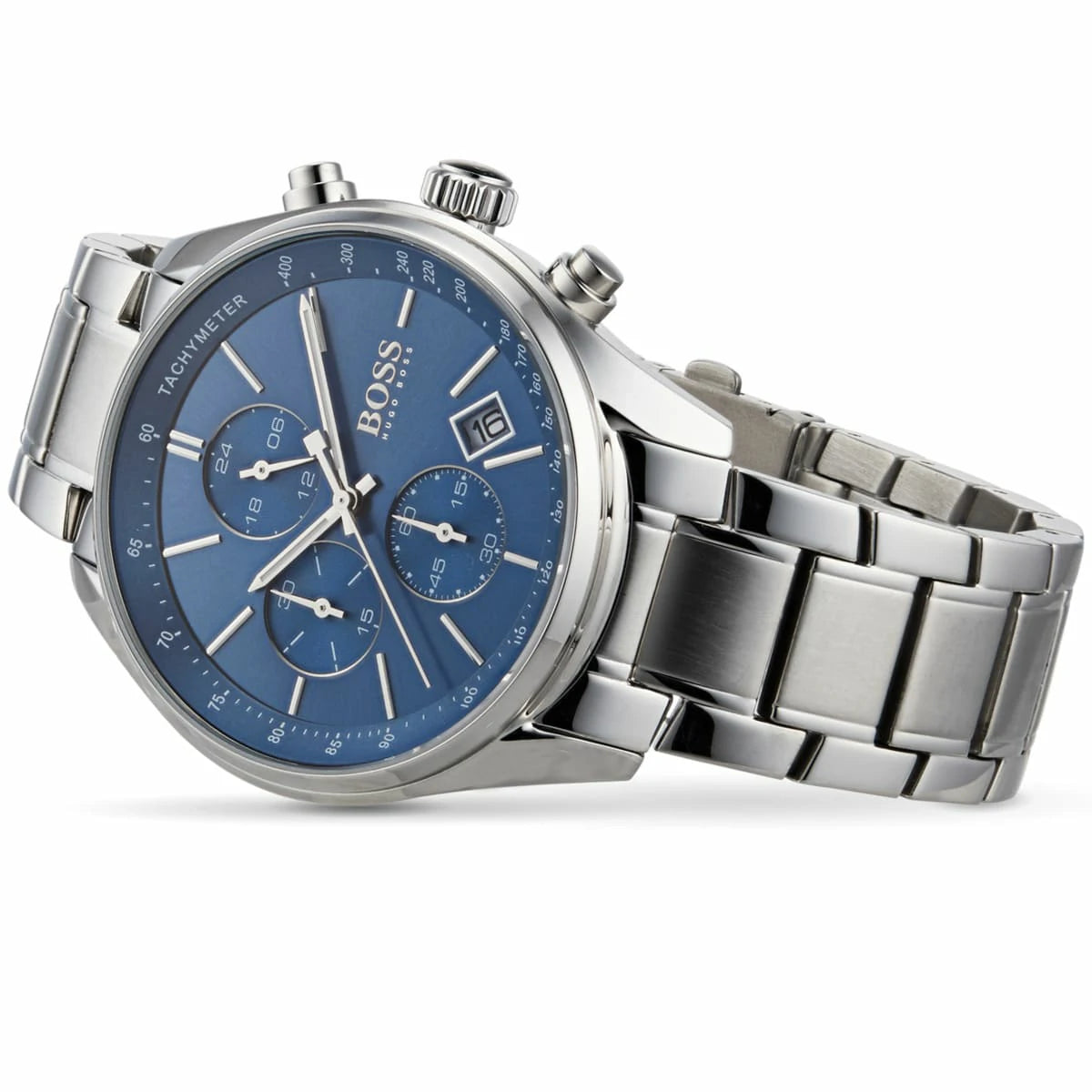 Hugo Boss Men’s Chronograph Quartz Stainless Steel Blue Dial 44mm Watch 1513478