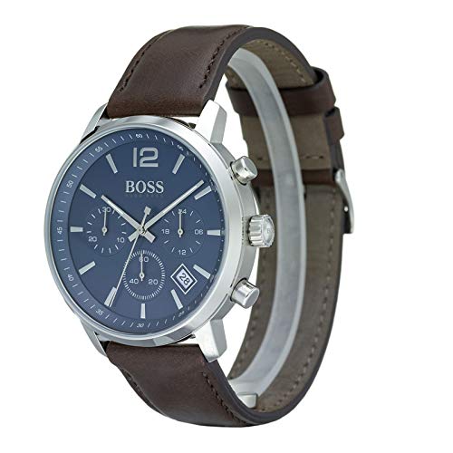 Hugo Boss Men’s Quartz Brown Leather Strap Blue Dial 42mm Watch Hugo Boss Men’s Quartz Brown Leather Strap Blue Dial 42mm Watch 1513606