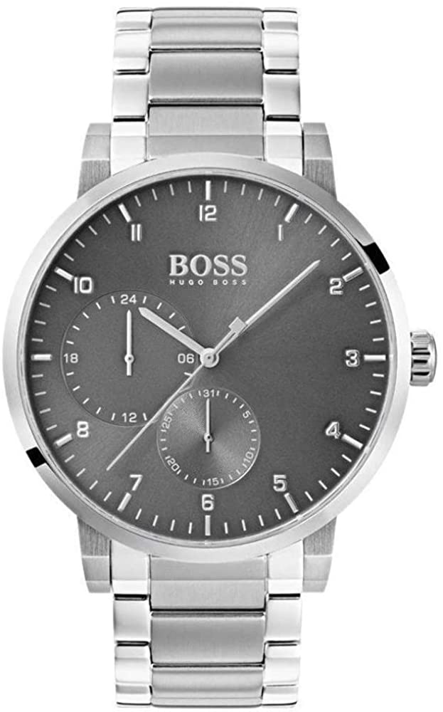 Hugo Boss Men’s Analog Stainless Steel Grey Dial 42mm Watch 1513596