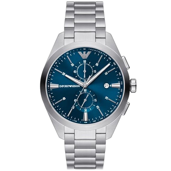 Emporio Armani claudio silverblue dial chronograph quartz watch AR11541 43mm