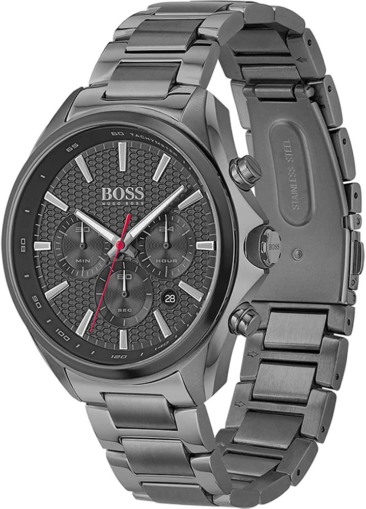 Hugo Boss Men’s Chronograph Quartz Stainless Steel Gray Dial 46mm Watch 1513858