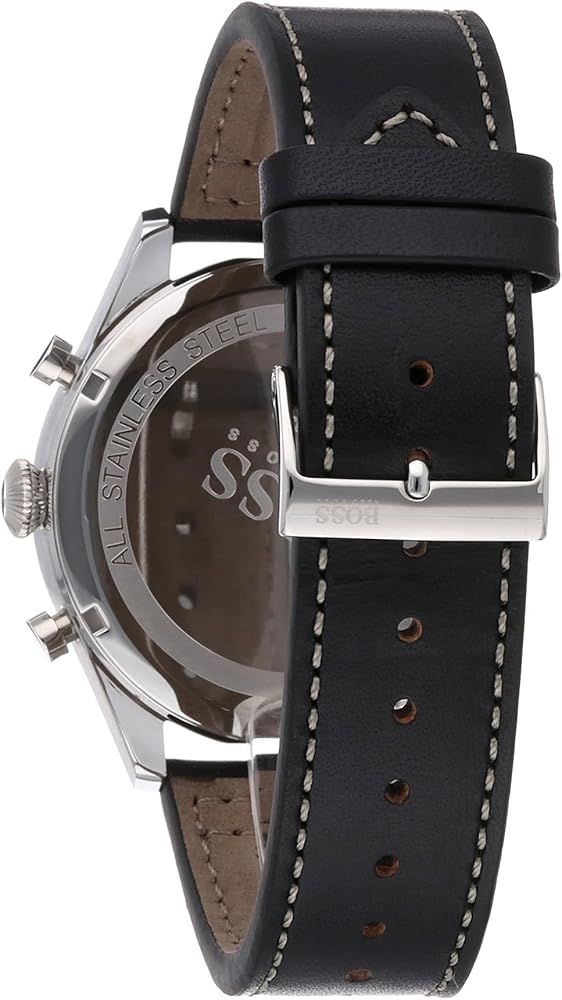 Hugo Boss Men’s Chronograph Leather Strap Black Dial 44mm Watch 1513708