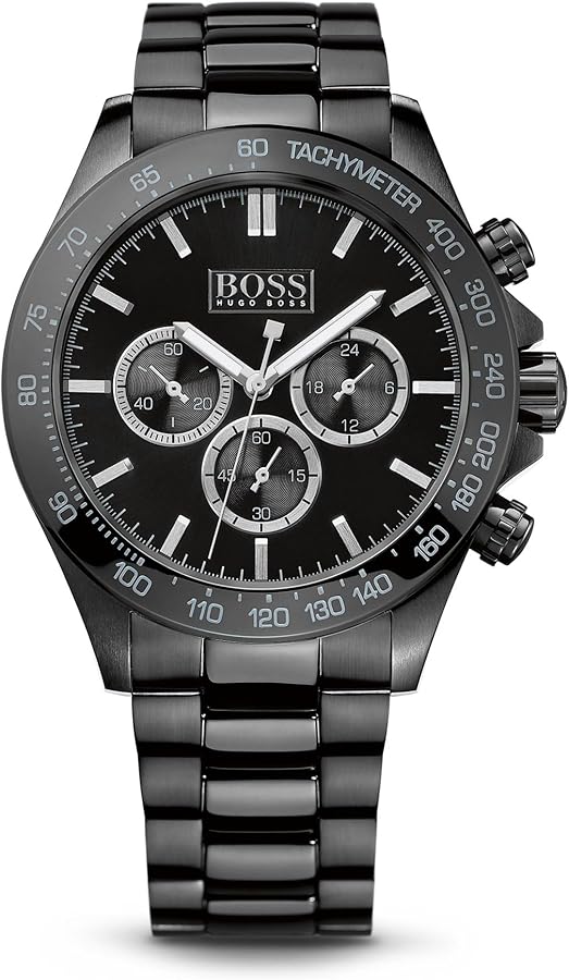 Hugo Boss Men’s Chronograph Quartz Stainless Steel Black Dial 44mm Watch 1512961