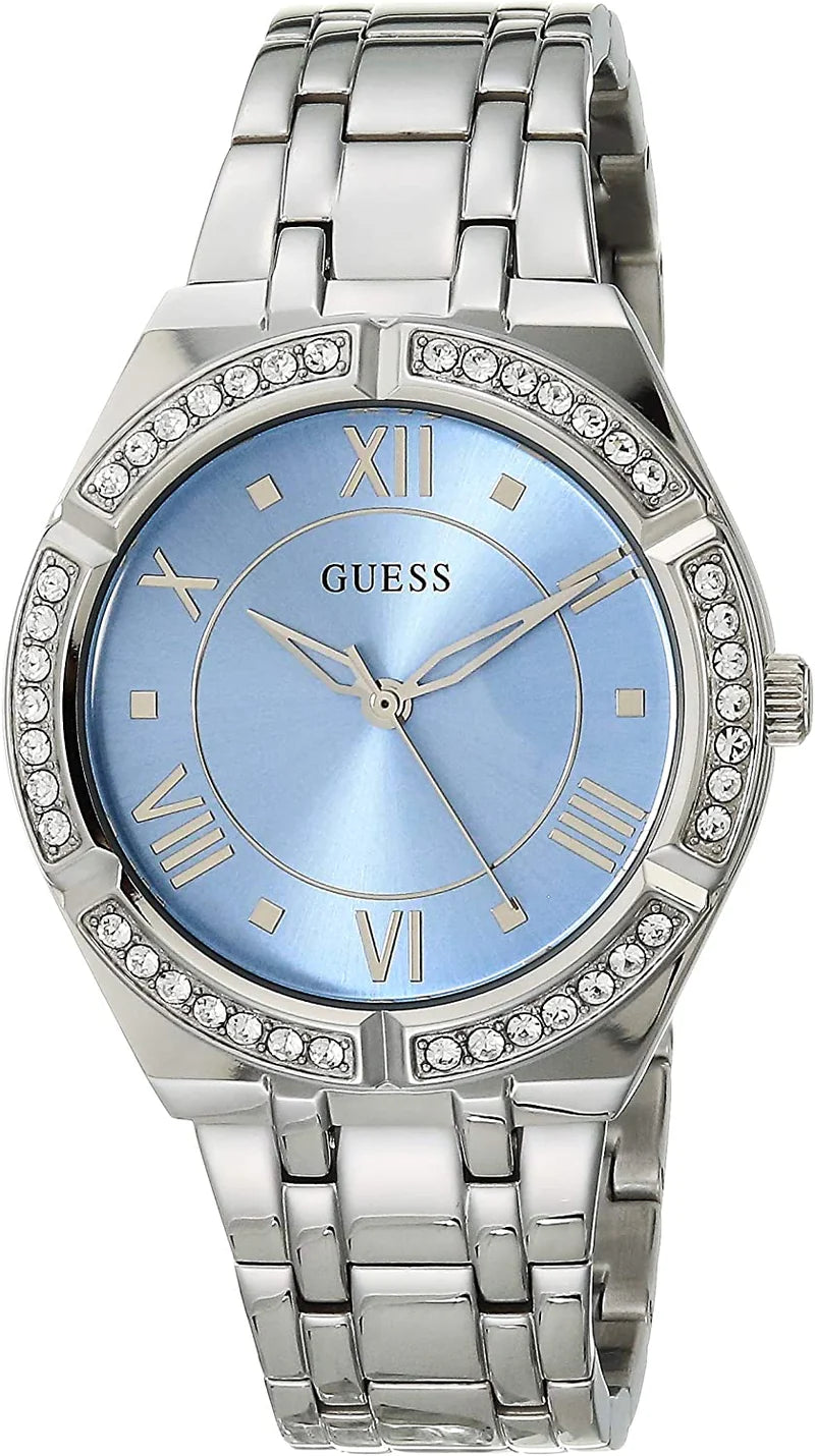 Guess Women’s Quartz Silver Stainless Steel Sky Blue Dial 36mm Watch GW0033L5