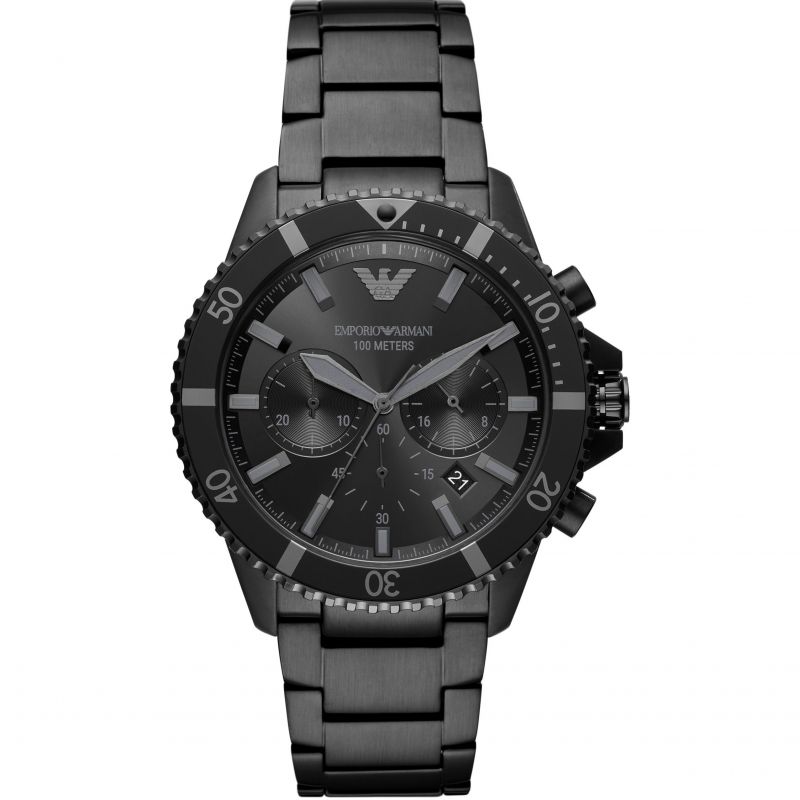 AR11363 Emporio Armani chronograph diver black dial quartz watch for gents 43mm