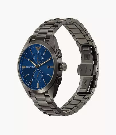 AR11481 Emporio Armani Emporio Armani Claudio Gunmetal Stainless Steel Blue Dial Chronograph Quartz Watch for Gents