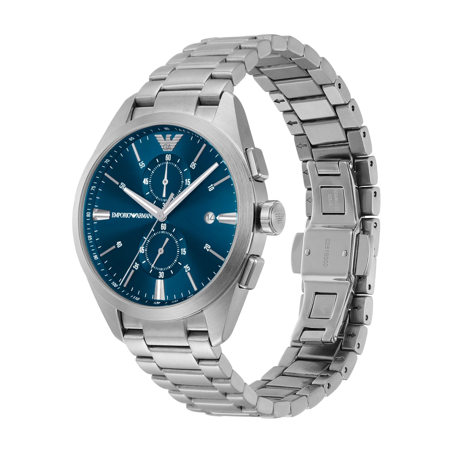 Emporio Armani claudio silverblue dial chronograph quartz watch AR11541 43mm