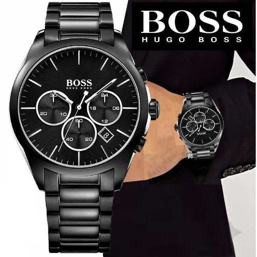 Hugo Boss Menz  Chronograph Quartz  Stainless Steel Black Dial 46MM Watch 1513365