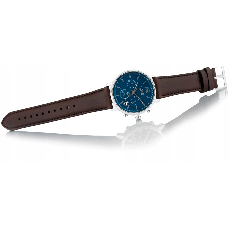 Hugo Boss Men’s Quartz Brown Leather Strap Blue Dial 42mm Watch Hugo Boss Men’s Quartz Brown Leather Strap Blue Dial 42mm Watch 1513606