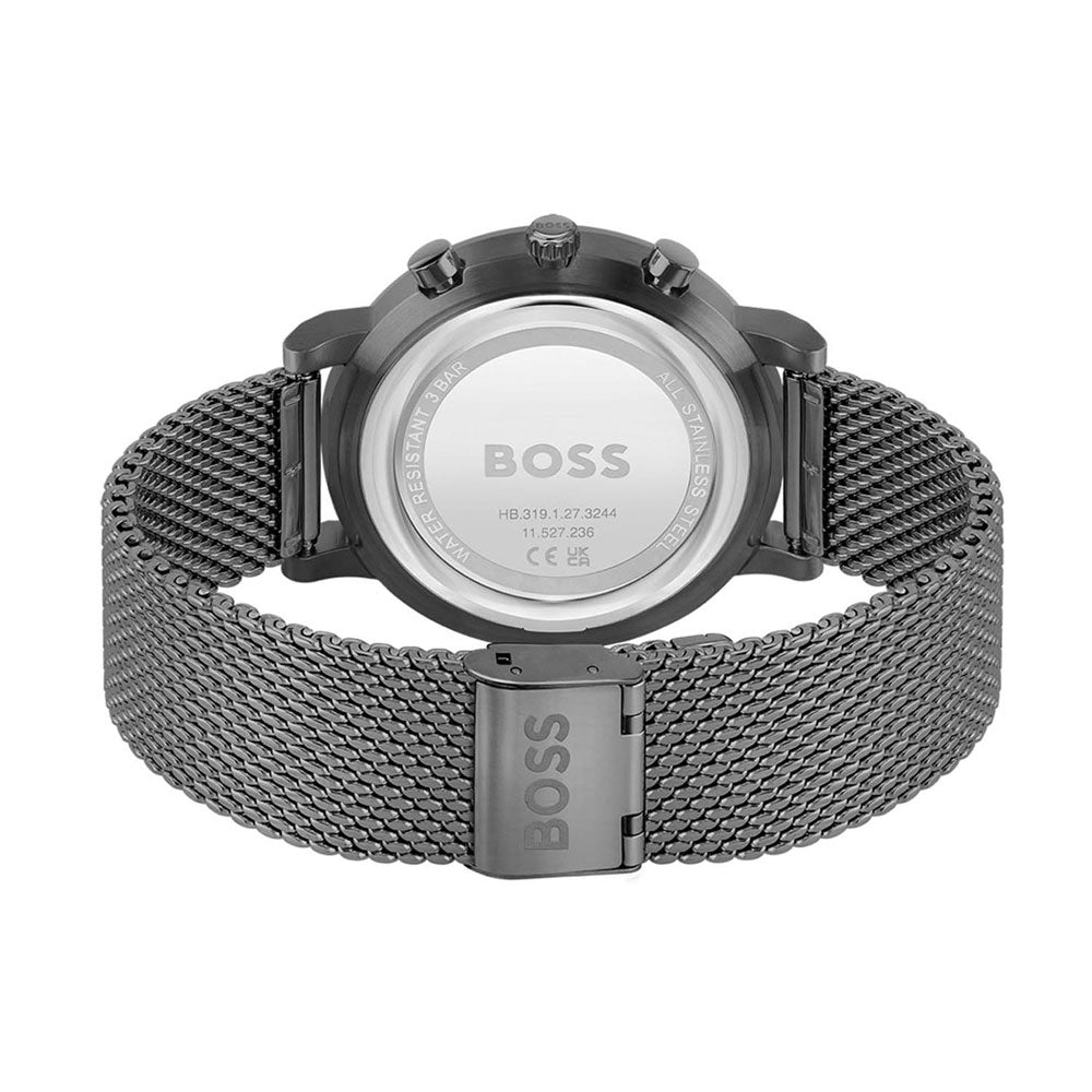 Hugo Boss Men’s Quartz Grey Stainless Steel Blue Dial 43mm Watch 1513934