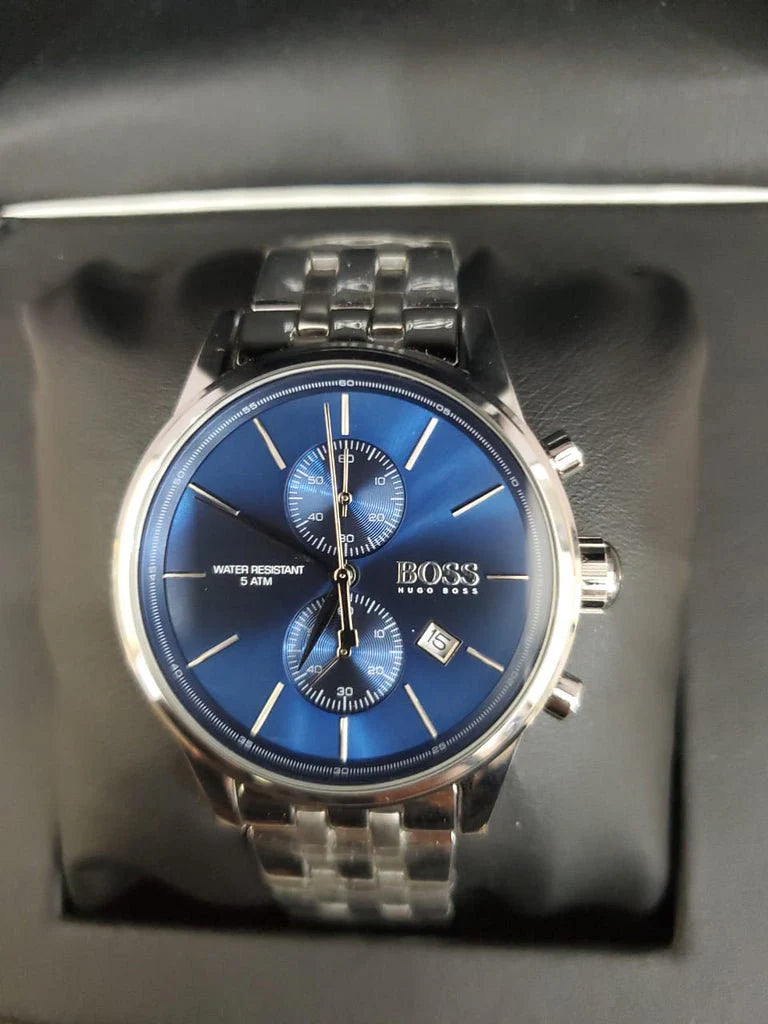 Hugo Boss Men’s Chronograph Quartz Stainless Steel Blue Dial 41mm Watch 1513384