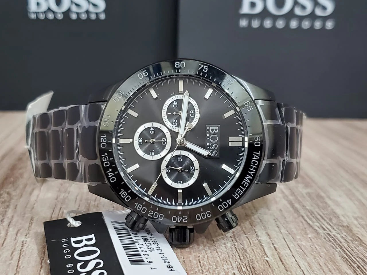 Hugo Boss Men’s Chronograph Quartz Stainless Steel Black Dial 44mm Watch 1512961