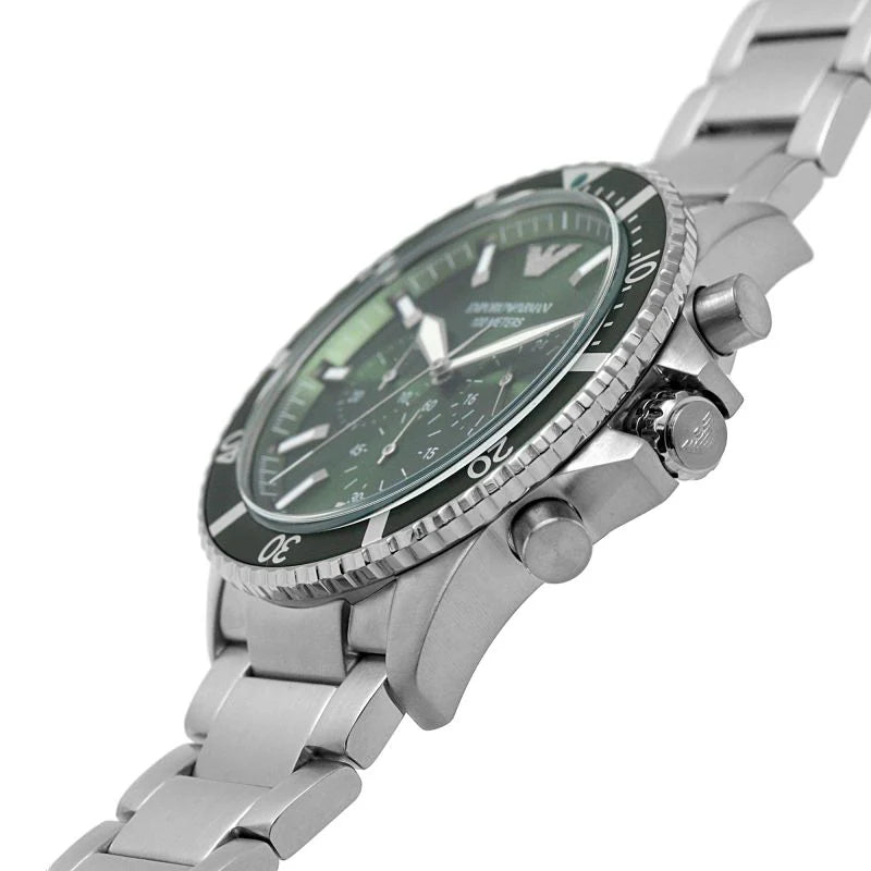 AR11500 green dial chronograph stainless steel watch 43mm