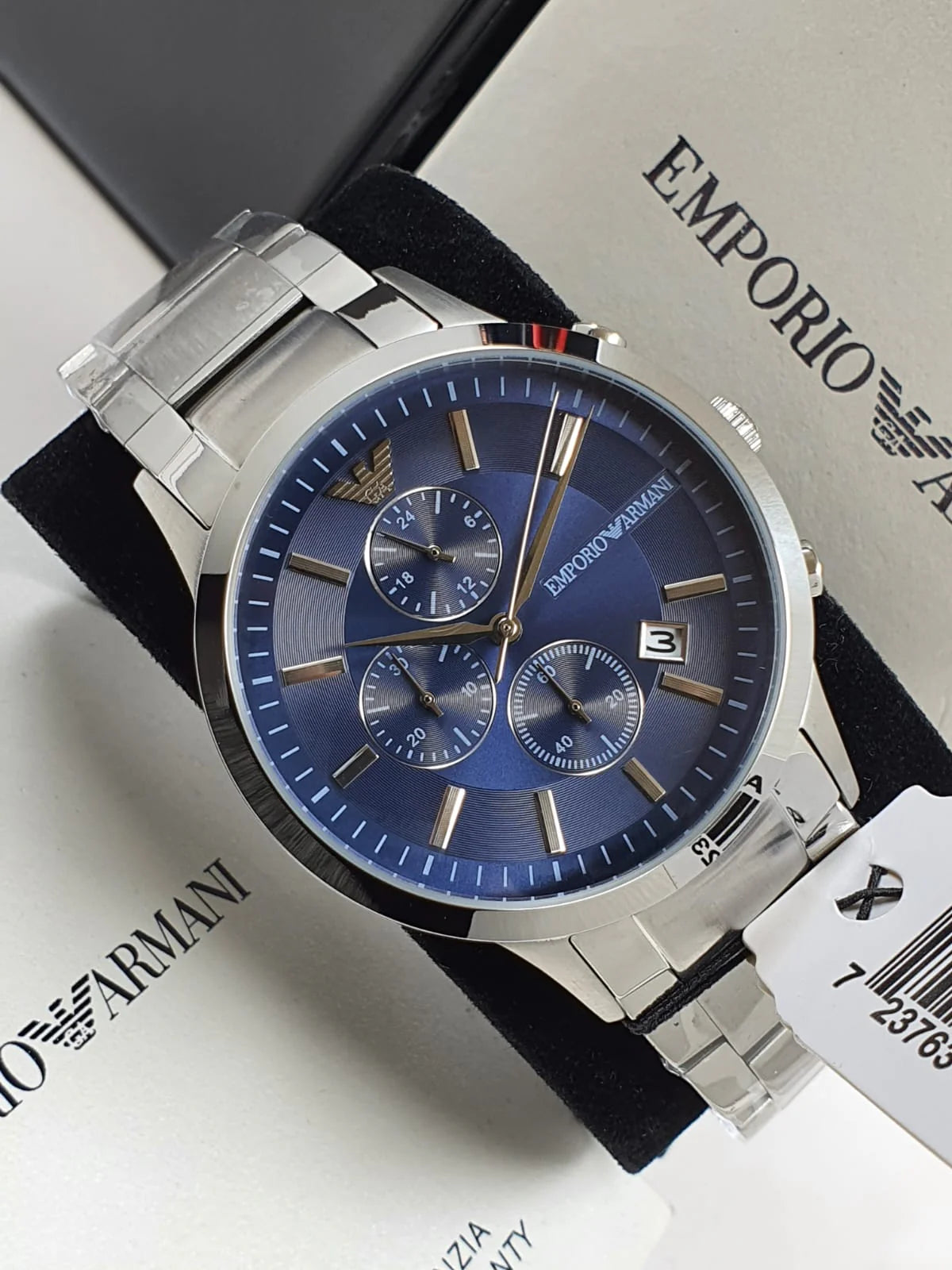 AR11164 Emporio Armani watch with blue dial and date