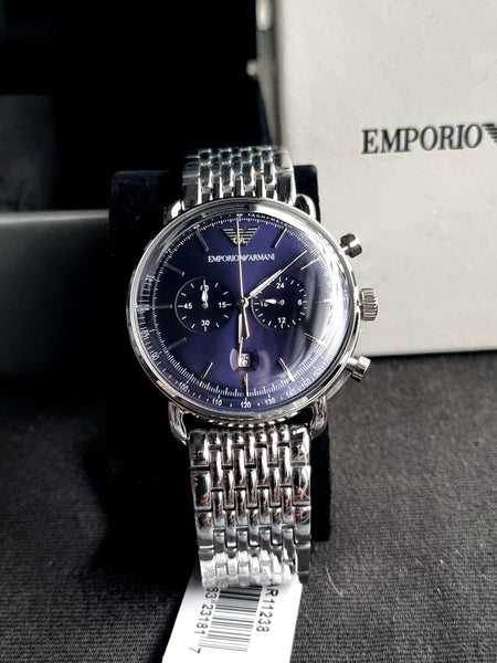 AR11238 Emporio Armani watch with chronograph and blue dial 43 mm