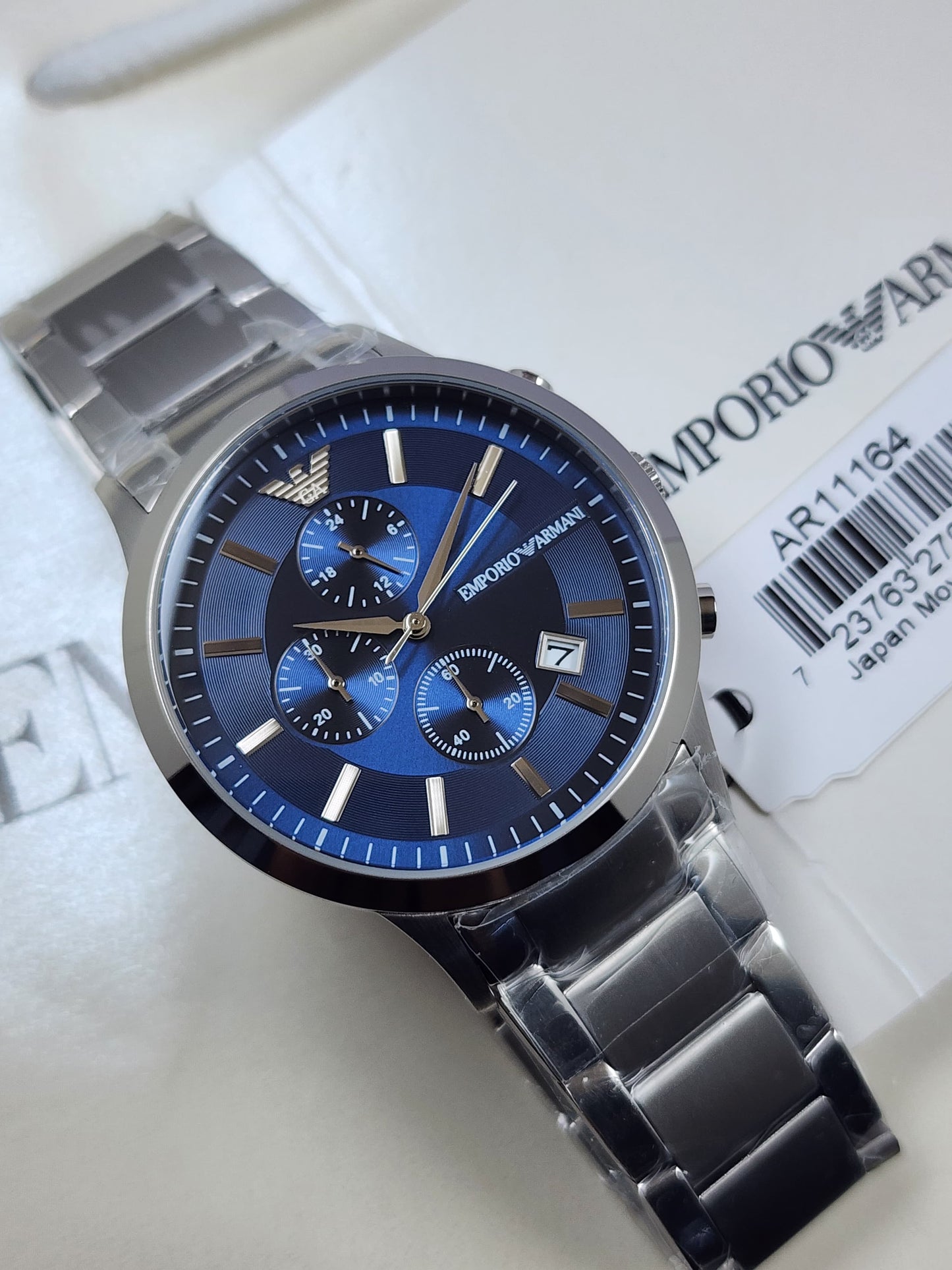 AR11164 Emporio Armani watch with blue dial and date