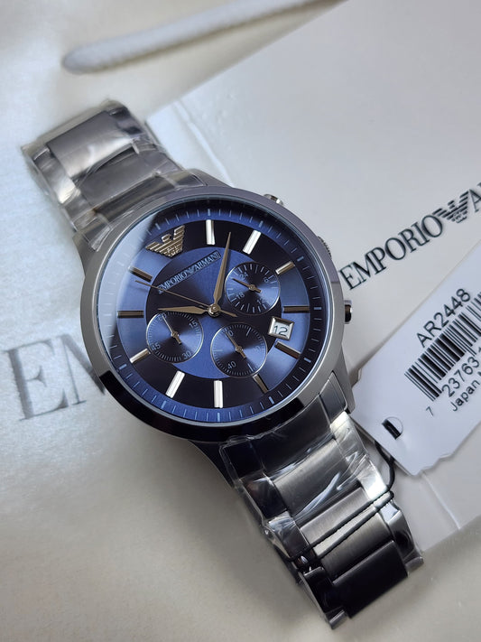 AR2448 Emporio Armani chronograph watch in blue dial 43mm