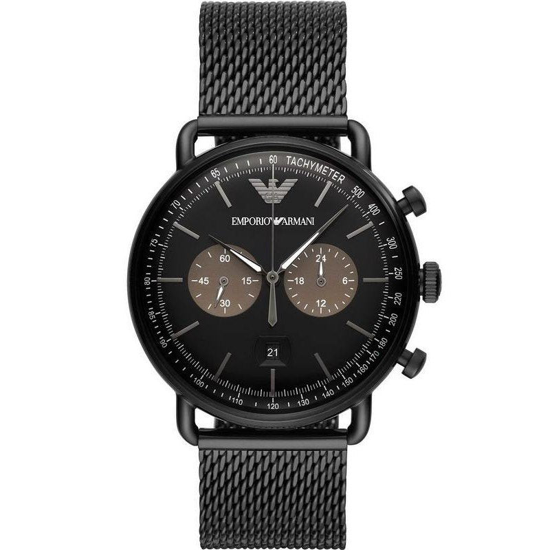 Emporio Armani AR11142 Mens chronograph stainless steel black dial 43mm