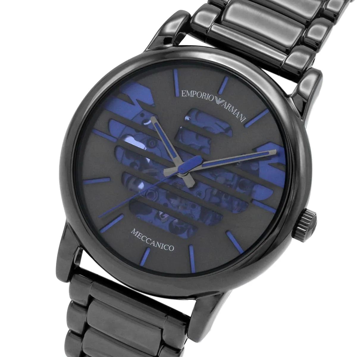 AR 60029 Emporio Armani meccanico stainless steel blue black two tone dial automatic 43 mm