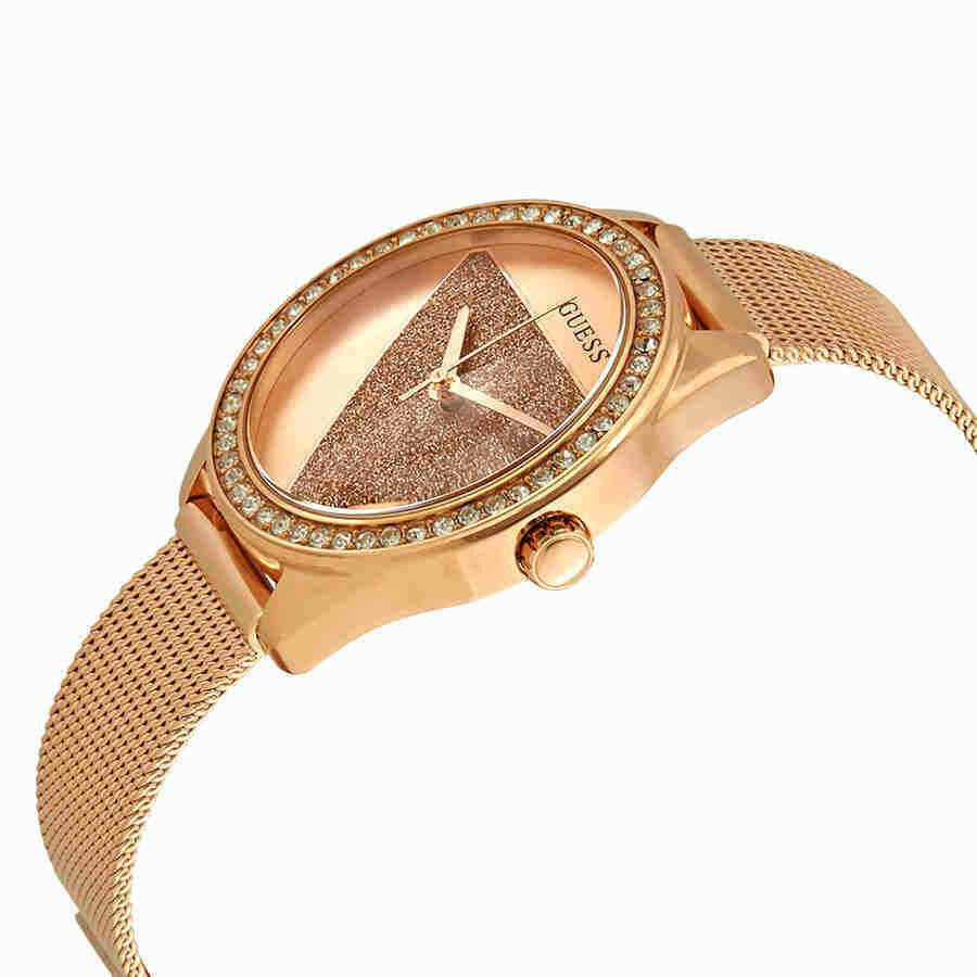 Guess Womens Analogue Classic Quartz Watch with Stainless Steel Strap W1142L4, Rose Gold, Bracelet