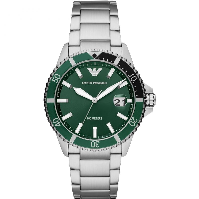 AR11338 Emporio Armani green dial date and stainless steel 42mm