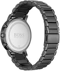 Hugo Boss Menz Quarterz Grey Stainless Steel Gold Dial 43MM Watch 1513695