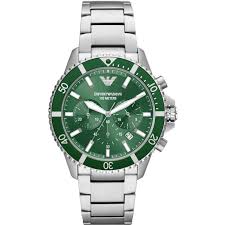 AR11500 green dial chronograph stainless steel watch 43mm