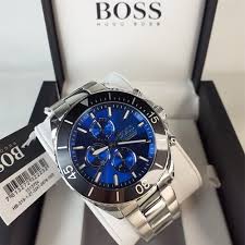 Hugo Boss Menz Quartz Chronograph Stainless Steel 44MM Blue Dial Watch 1513705