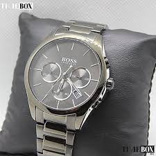 Hugo Boss Menz Chronograph Quartz Stainless Steel Grey Dial 44MM Watch 1513364