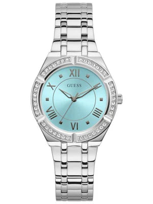 Guess Women’s Quartz Silver Stainless Steel Sky Blue Dial 36mm Watch GW0033L5