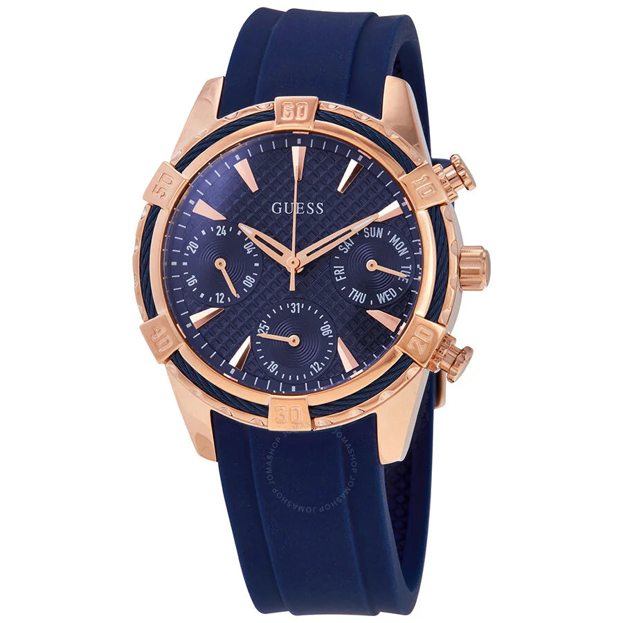 Guess Women’s Quartz Blue Silicone Strap Blue Dial 37mm Watch W0562L3