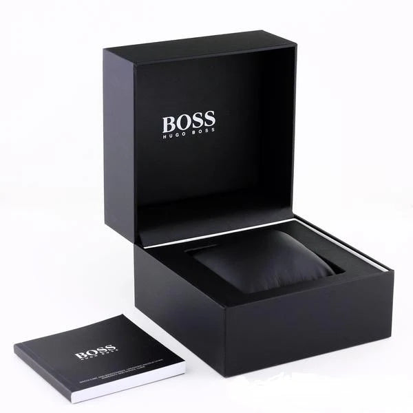 Hugo Boss Men’s Quartz Black Leather Strap Black Dial 44mm Watch 1513077