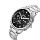 Hugo Boss Men’s Quartz Silver Stainless Steel Black Dial 44mm Watch 1514008