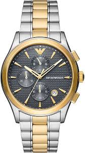 Emporio Armani Paolo Two-tone Stainless Steel Grey Dial Chronograph Quartz Watch for Gents - AR11527