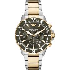 Emporio Armani Men’s Quartz Stainless Steel Green Dial 43mm Watch AR11361